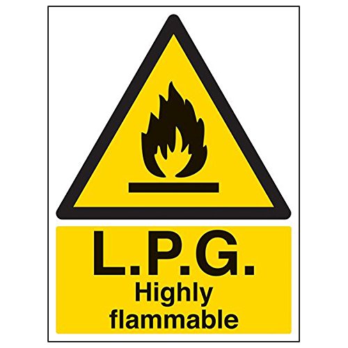 VSafety 69002BC-S'LPG Highly Flammable' Schild, Hochformat, 300 mm x 400 mm (3 Stück) von V Safety