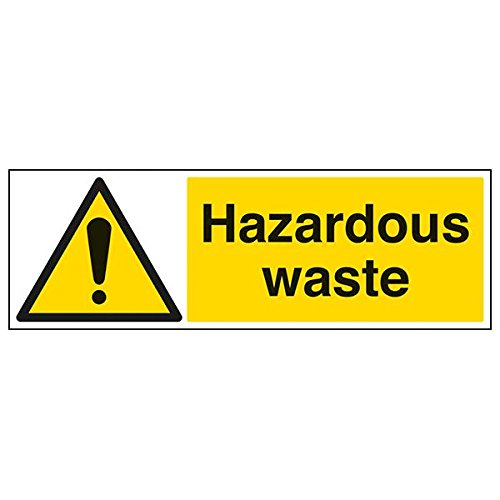 VSafety 6A044BP-S'Hazardous Waste' Schild, Querformat, 600 mm x 200 mm (3 Stück) von V Safety