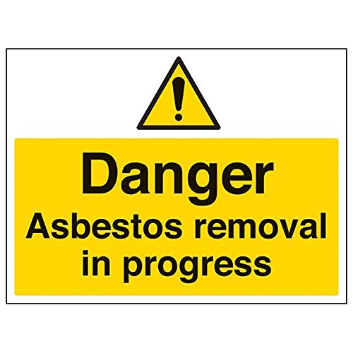 VSafety 6B012BF-S'Danger Asbest Removal In Progress' Schild, 400 mm x 300 mm (3 Stück) von V Safety