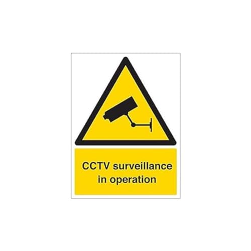 VSafety 6E010BC-S'Circuit Surveillance Camera In Operation' Schild, 300 mm x 400 mm (3 Stück) von V Safety