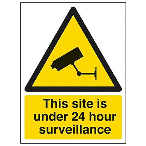 VSafety 6E051AN-W'This Site Is Under 24 Hour Surveillance' Schild, 150 mm x 200 mm (3 Stück) von V Safety