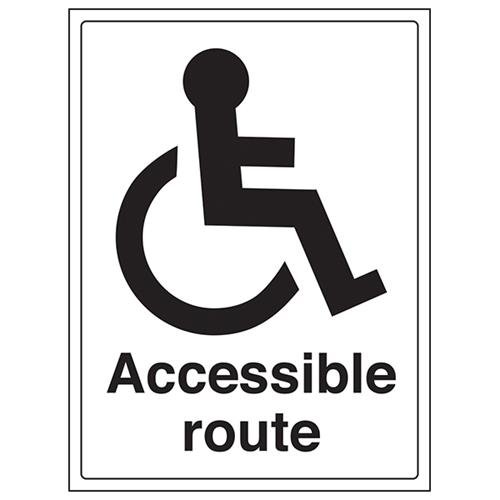 VSafety Accessible Route Schild, Hochformat, 300 x 400 mm, 1 mm starrer Kunststoff von V Safety