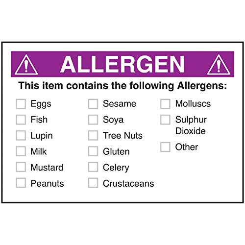 VSafety Allergen. Dieser Artikel enthält einen violetten Aufkleber, 50 x 75 mm, 250 Stück VSafety Allergen. Dieser Artikel enthält einen violetten Aufkleber, 50 x 75 mm, 250 Stück von VSafety