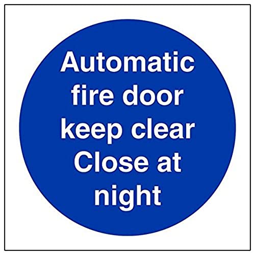 VSafety "Automatic Fire Door Keep Clear/Close..." Schild, 3 Stück, 100mm x 100mm, 3 von VSafety