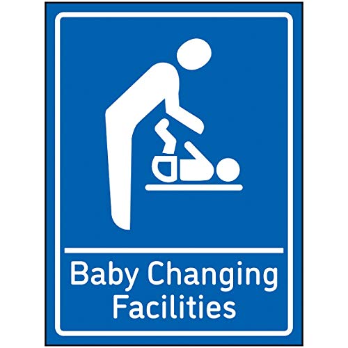 VSafety Baby Changing Roomties Schild – 150 x 200 mm – Blau selbstklebendes Vinyl von V Safety