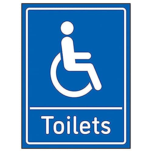 VSafety Behindertentoiletten, 150 mm x 200 mm, 1 mm, starrer Kunststoff, Blau von V Safety