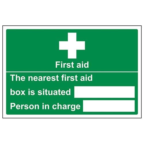 VSafety Box "Situated/Person In Charge", Querformat, 300 x 200 mm, 1 mm starrer Kunststoff von V Safety