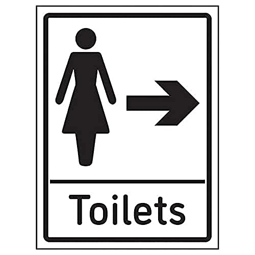 VSafety Damen Toiletten Pfeil rechts – 200 mm x 300 mm – Selbstklebendes Vinyl von VSafety