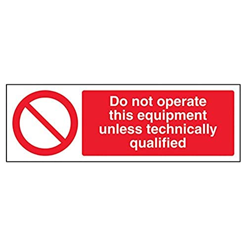 VSafety Do Not Operate This Equipment Unless Technically Qualified Schild – Querformat – 300 mm x 100 mm – 1 mm starrer Kunststoff von V Safety