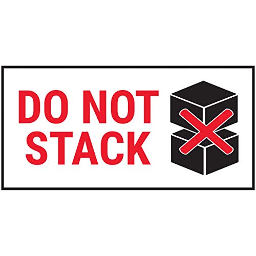 VSafety Do Not Stack Boxes Aufkleber, 51 x 25 mm, Rot, 250 Stück von VSafety