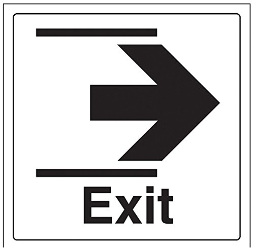 VSafety Exit/Slide Right Türschild, quadratisch, 200 mm x 200 mm, Vinyl von V Safety