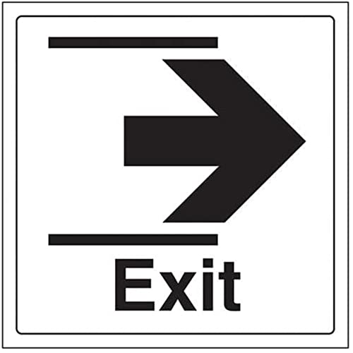 VSafety Exit/Slide Right Türschild, quadratisch, 200 x 200 mm, 1 mm starrer Kunststoff von V Safety