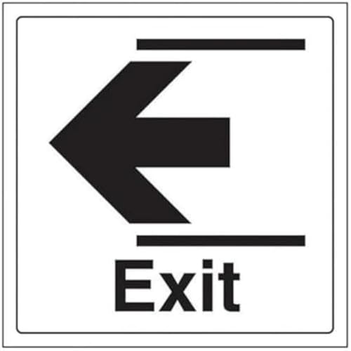 VSafety Exit/Slide Türschild, quadratisch, 200 x 200 mm, 1 mm starrer Kunststoff von V Safety