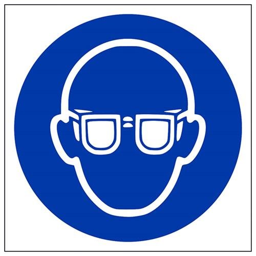 VSafety Eye Protection Logo PPE Schild - Quadratisch - 150 mm x 150 mm - Selbstklebendes Vinyl von V Safety