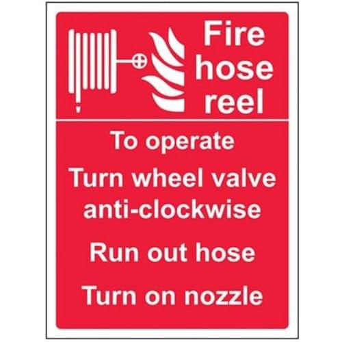 VSafety Feuerwehrschlauchtrommel (manuell) Schild – Hochformat – 150 mm x 200 mm – 1 mm starrer Kunststoff von V Safety
