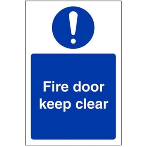 VSafety Fire Door Keep Clear Schild – Hochformat – 100 mm x 150 mm – 1 mm starrer Kunststoff von V Safety