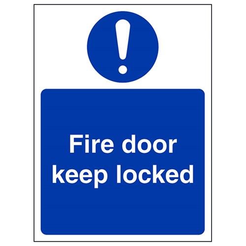 VSafety Fire Door Keep Locked Schild – Hochformat – 150 mm x 200 mm – selbstklebendes Vinyl von V Safety