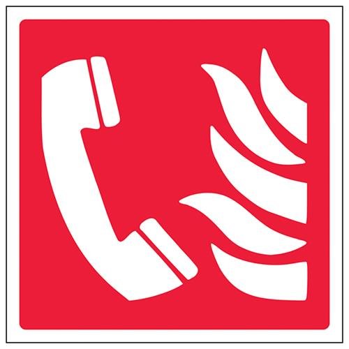 VSafety Fire Phone Logo Schild, quadratisch, 150 x 150 mm, 1 mm starrer Kunststoff von V Safety