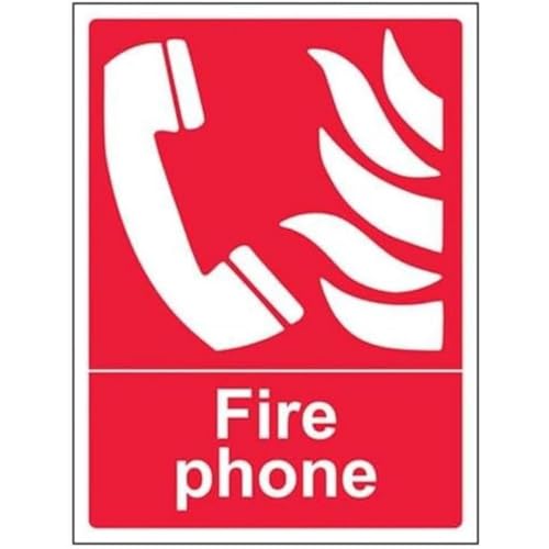 VSafety Fire Phone Schild - Hochformat - 150 mm x 200 mm - Vinyl von V Safety