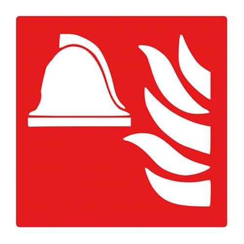 VSafety Fire Point Logo Schild - Quadratisch - 200 mm x 200 mm - Selbstklebendes Vinyl von VSafety