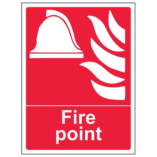 VSafety Fire Point Schild - Hochformat - 150 mm x 200 mm - Vinyl von V Safety