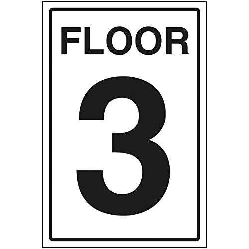 VSafety Floor 3 Schild – 200 x 300 mm – 3 mm gebürstetes Aluminium Verbundstoff von VSafety