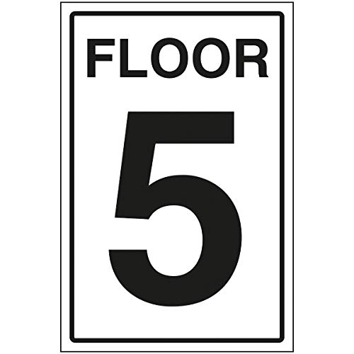 VSafety Floor 5 Schild – 200 x 300 mm – 3 mm gebürstetes Aluminium Verbundstoff von V Safety