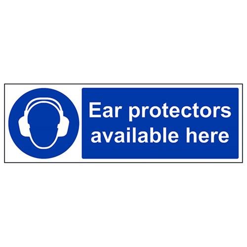 VSafety Gehörschutz aus Vinyl, selbstklebend, Querformat, 450 x 150 mm von V Safety