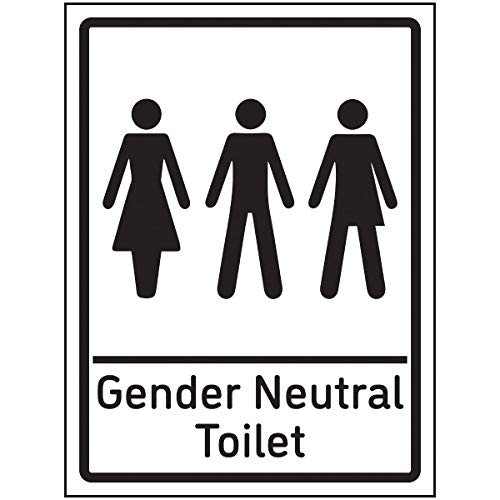 VSafety Gender Neutral Toilettenschild, 150 x 200 mm, selbstklebendes Vinyl von V Safety
