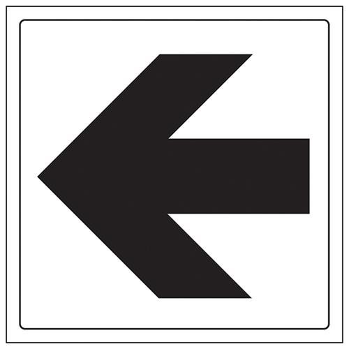 VSafety General Türschild, gerader Pfeil, quadratisch, 200 x 200 mm, 1 mm starrer Kunststoff von V Safety