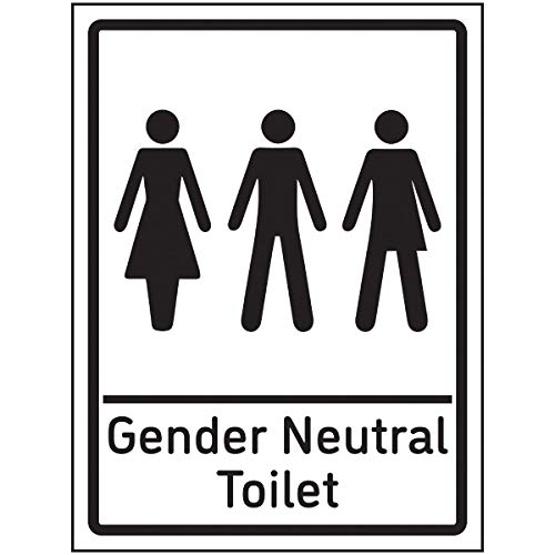 VSafety Geschlechtsneutrales WC-Schild – 150 x 200 mm – 1 mm starrer Kunststoff von VSafety