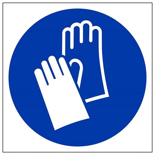 VSafety Gloves Logo PSA-Schild, quadratisch, 200 x 200 mm, 1 mm, starrer Kunststoff von V Safety