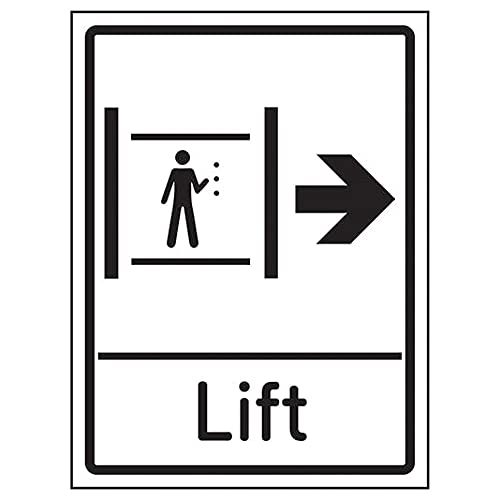 VSafety Lift Pfeil rechts – 200 mm x 300 mm – selbstklebendes Vinyl von VSafety
