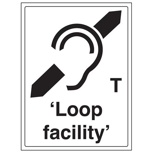 VSafety Loop Facility Schild, Hochformat, 300 x 400 mm, 1 mm starrer Kunststoff von V Safety