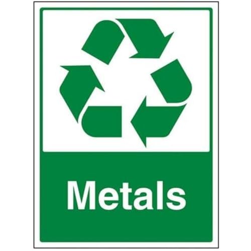 VSafety Metals Recycling Schild aus stabilem Kunststoff, Hochformat, 300 x 400 mm, 1 mm von V Safety