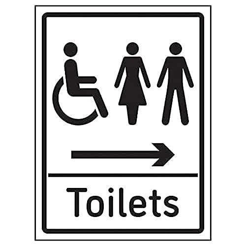 VSafety Mixed Toiletten Pfeil rechts – 200 mm x 300 mm – selbstklebendes Vinyl von VSafety