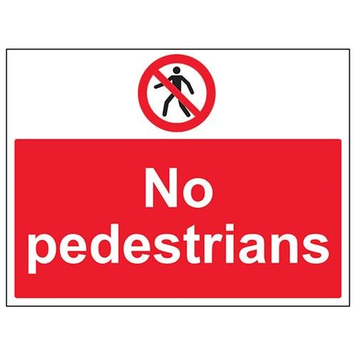 VSafety No Pedestrians Schild, Querformat, 400 x 300 mm, Vinyl von V Safety