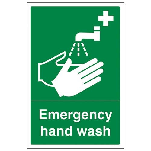 VSafety Notfall-Handwaschschild, Hochformat, 200 x 300 mm, 1 mm starrer Kunststoff von V Safety