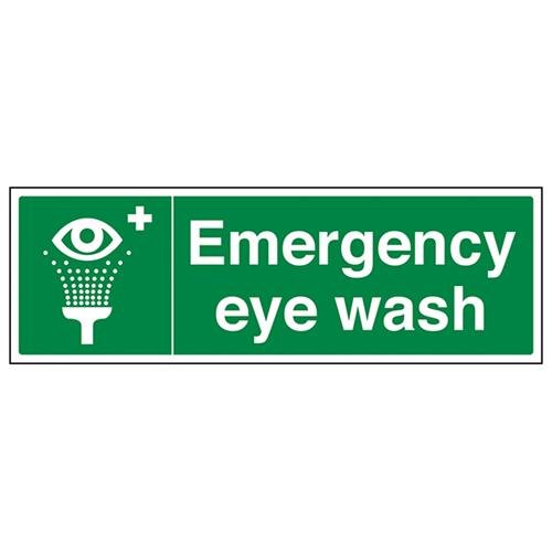 VSafety Notfallschild für Augen, Querformat, 450 x 150 mm, 1 mm starrer Kunststoff von V Safety