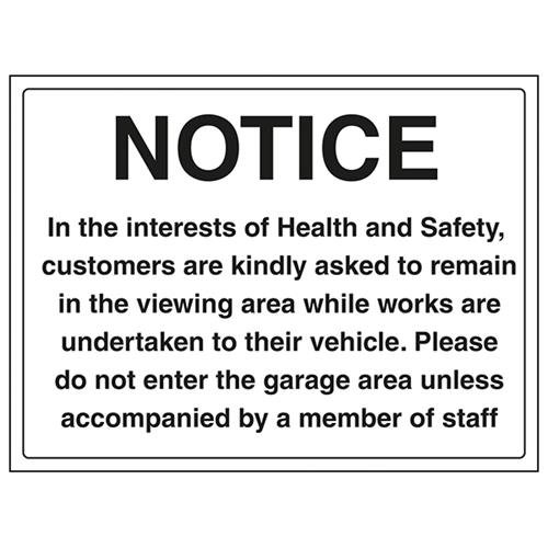 VSafety Notice, In The Interest of Health and Safety Schild, Querformat, 400 x 300 mm, 1 mm starrer Kunststoff von V Safety