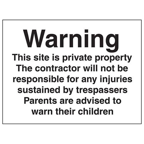 VSafety Notice, This Site Is Private Property Schild – Querformat – 400 mm x 300 mm – selbstklebendes Vinyl von V Safety