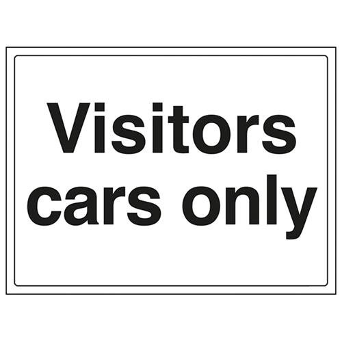VSafety Parkplatzschild "Visitors Cars Only", Querformat, 400 x 300 mm, 1 mm Hartplastik von V Safety