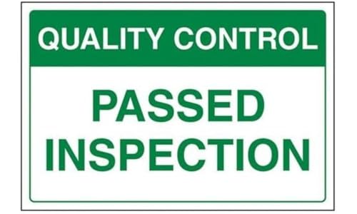 VSafety Passed Inspection Schild – Querformat, 300 mm x 200 mm – selbstklebendes Vinyl von V Safety