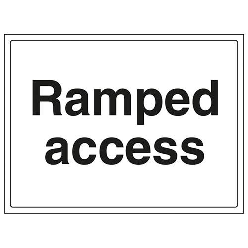 VSafety Ramped Access Schild – Querformat, 400 mm x 300 mm, Vinyl von V Safety