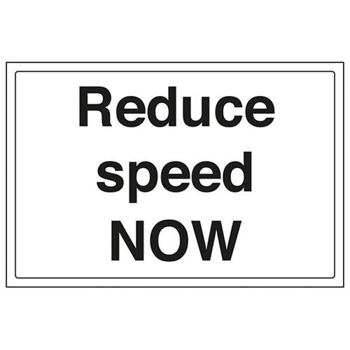 VSafety Reduce Speed Now Parkplatzschild, Querformat, 300 x 200 mm, 1 mm starrer Kunststoff von V Safety