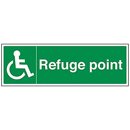 VSafety Refuge Point Schild - Querformat - 450 mm x 150 mm - Vinyl von V Safety