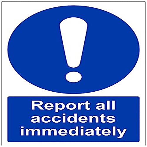 VSafety Report All Accidents Inmediately Schild, Hochformat, 200 x 300 mm, 1 mm starrer Kunststoff von V Safety