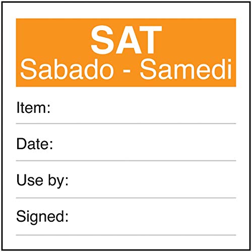 VSafety Sat Sabado Samedi Aufkleber, 51 x 51 mm, 250 Stück von V Safety