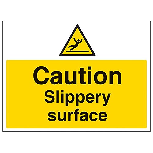 VSafety Schild "Caution Slippery Surface", Querformat, 3 Stück, 400mm x 300mm, 3 von VSafety
