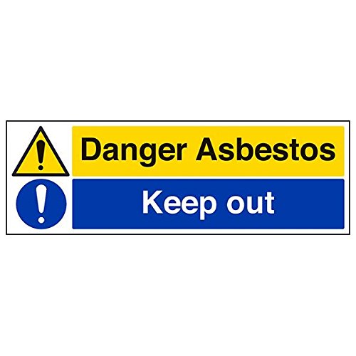 VSafety Schild "Danger Asbest Keep Out", Querformat, 3 Stück, 600mm x 200mm, 3 von V Safety